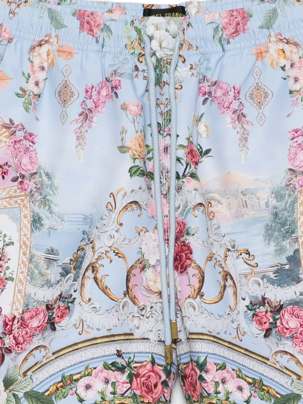 Camilla Shorts met bloemenprint Blauw