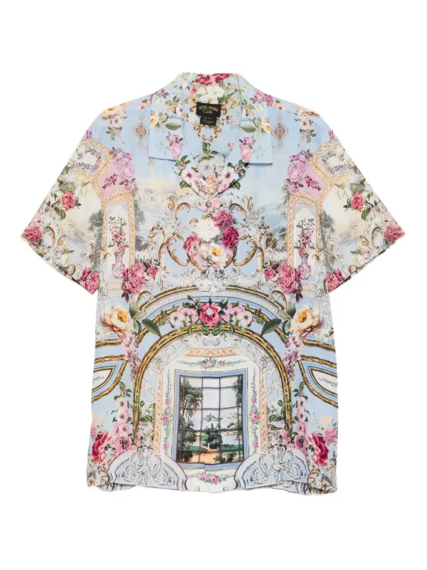 Camilla Floral Baroque-print Shirt in Blue