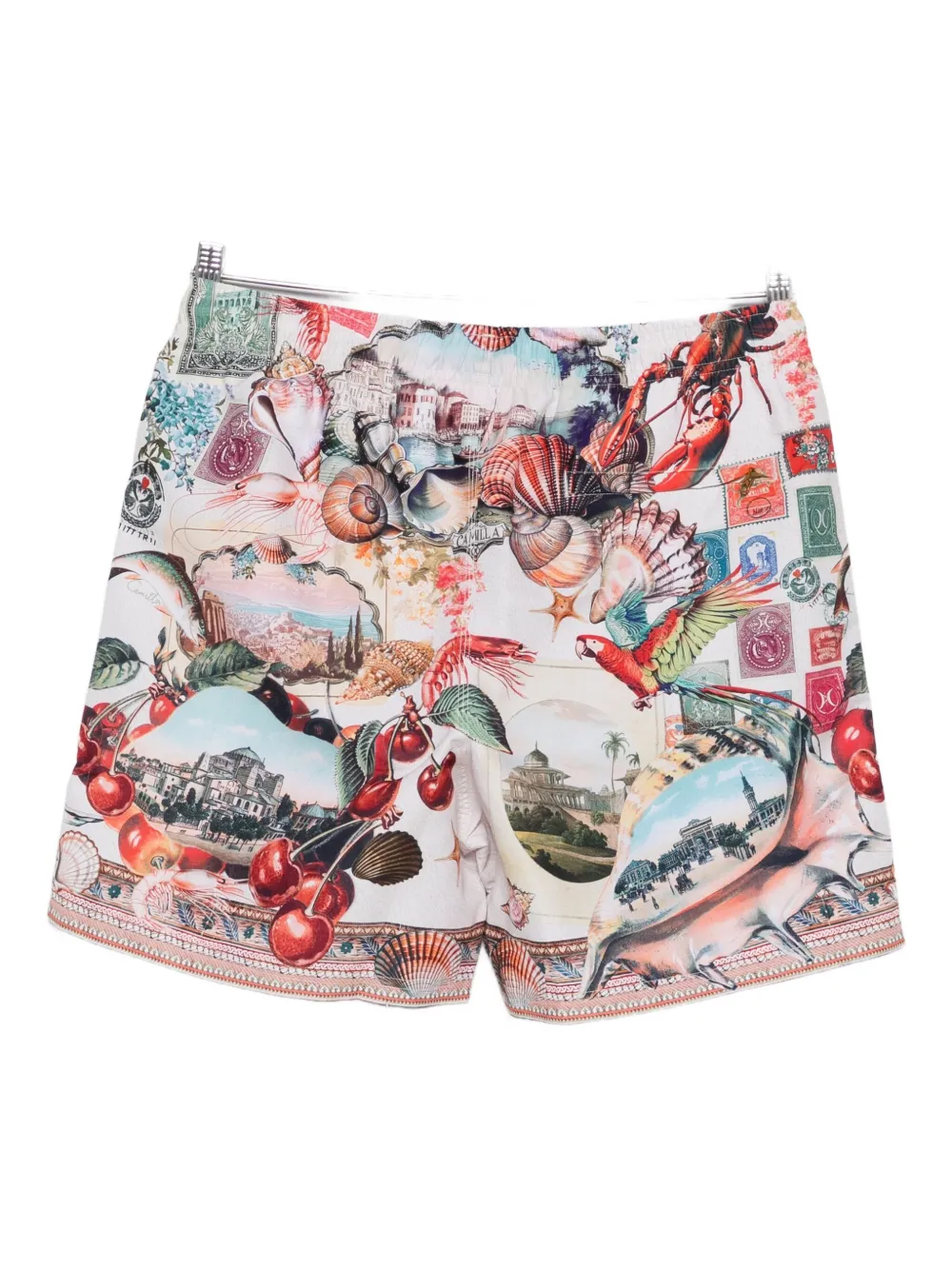 Camilla postcard-seashell print shorts | Track & Running Shorts | Image 2