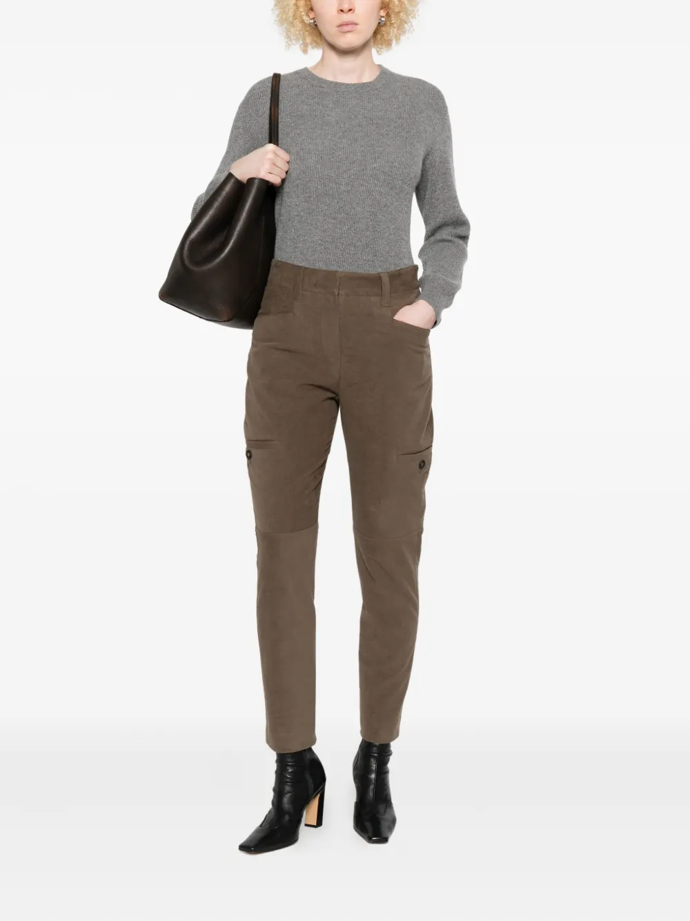 Brunello Cucinelli zip-hem trousers - Bruin