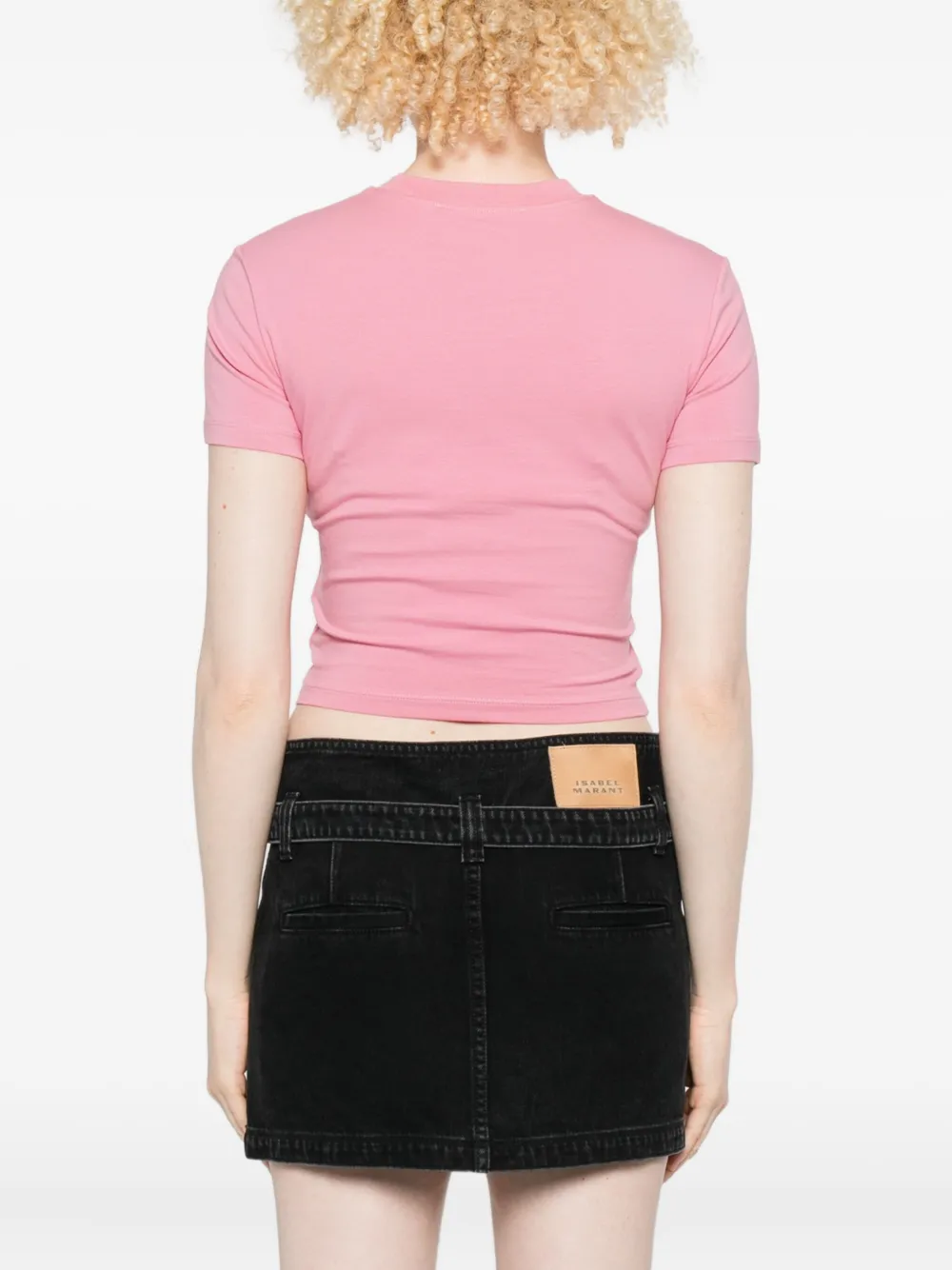 Versace Jeans Couture Circular-logo T-shirt In Pink