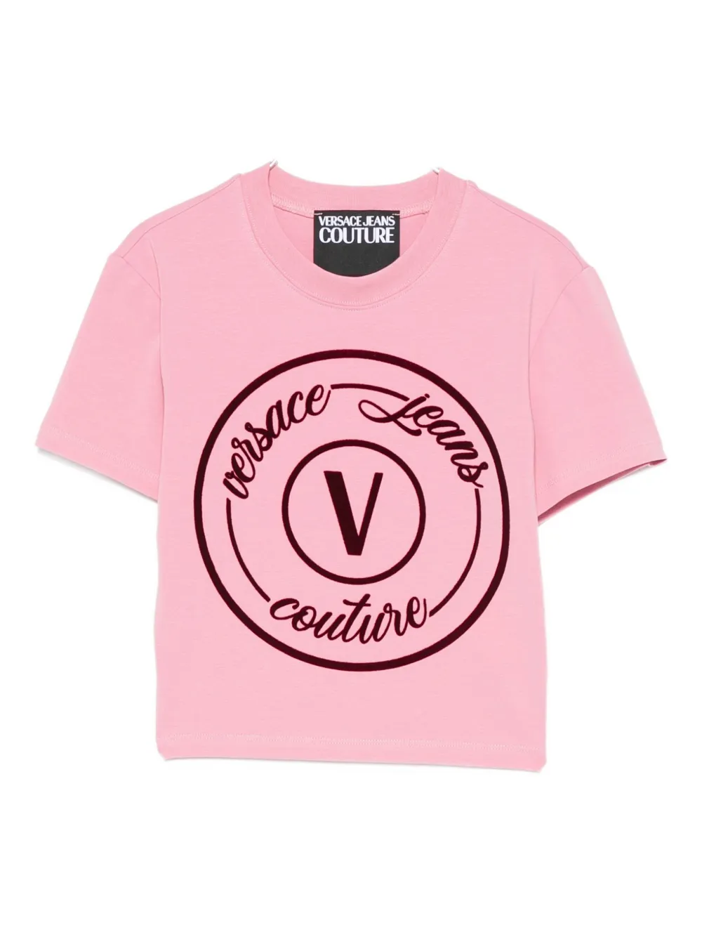 Versace Jeans Couture Circular-logo T-shirt In Pink