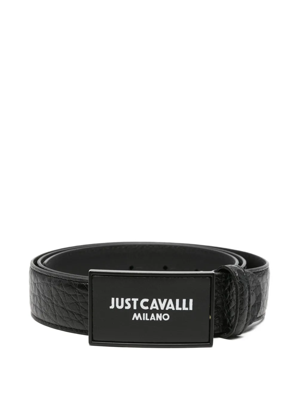 Just Cavalli logo-plaque leather belt - ブラック Just Cavalli logo-plaque leather belt - ブラック