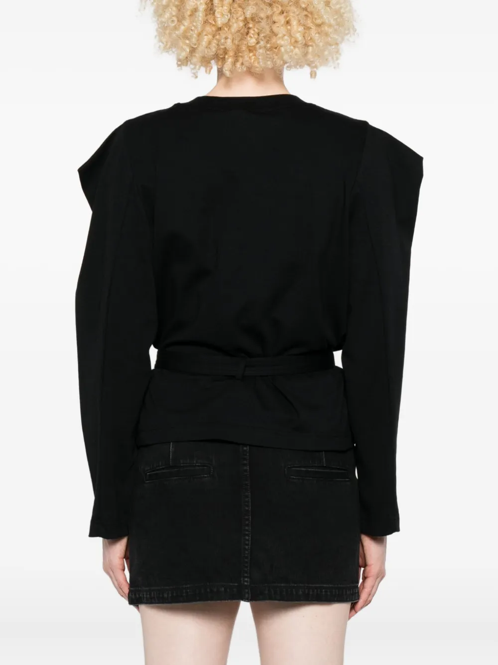 Versace Jeans Couture Crown-embellished Long-sleeve Top In Multi