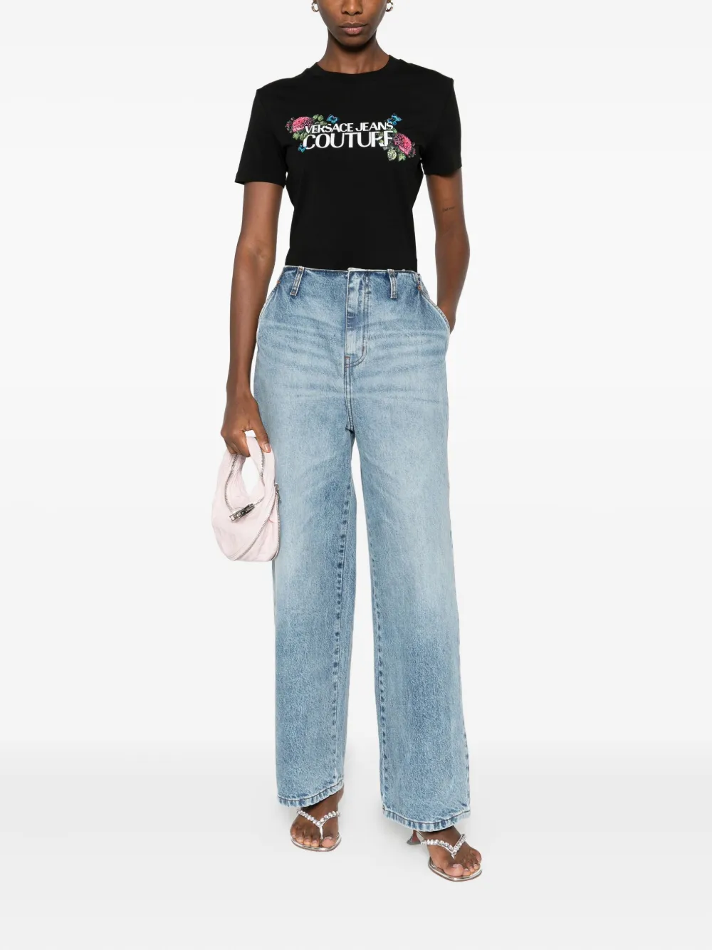 Versace Jeans Couture floral-embellishment T-shirt | T-Shirts & Jersey Shirts | Image 2