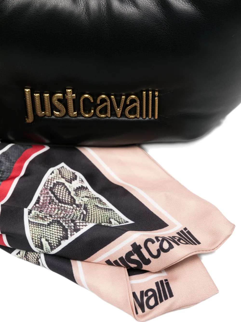 Just Cavalli Schoudertas met logoplakkaat Zwart