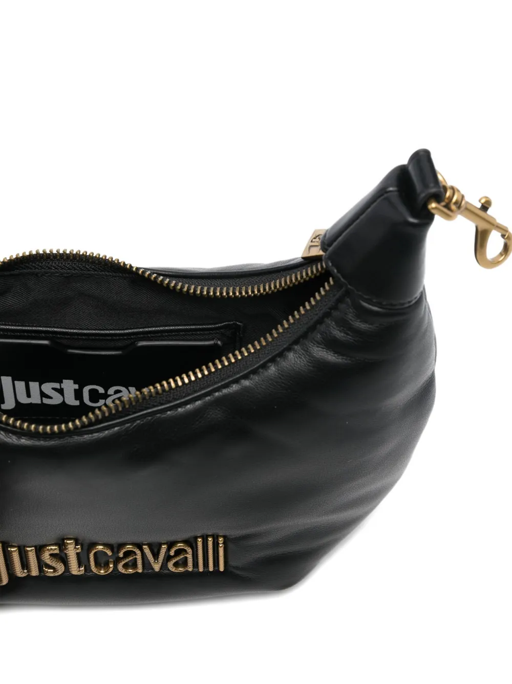 Just Cavalli Schoudertas met logoplakkaat Zwart