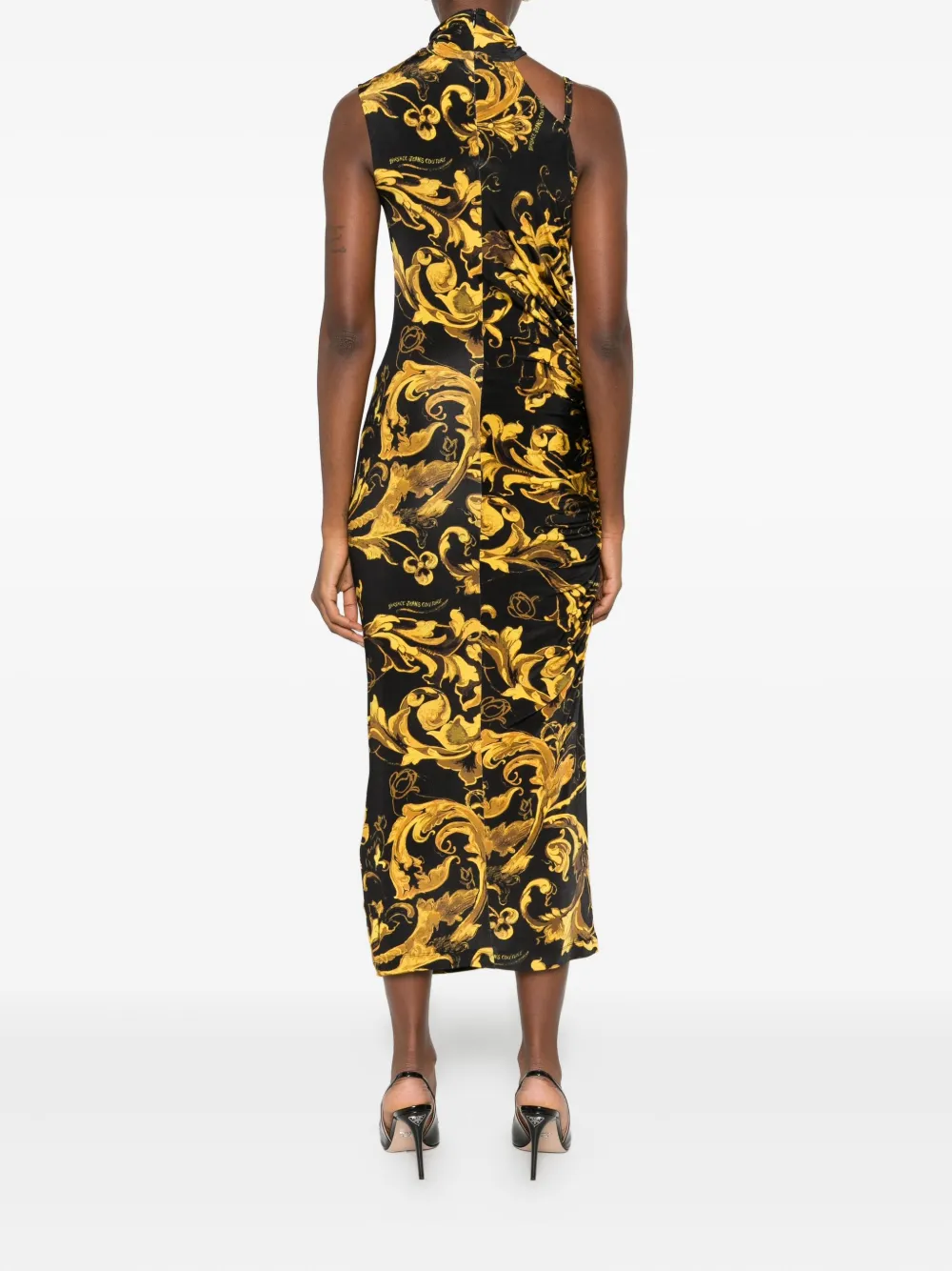 Versace Jeans Couture Barocco-print Dress In Black