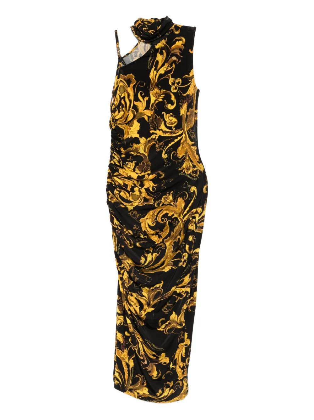Versace Jeans Couture Barocco-print Dress In Black