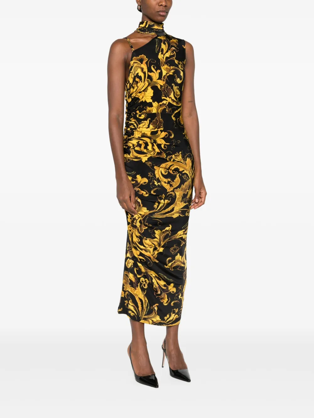 Versace Jeans Couture Jurk met barokprint Zwart