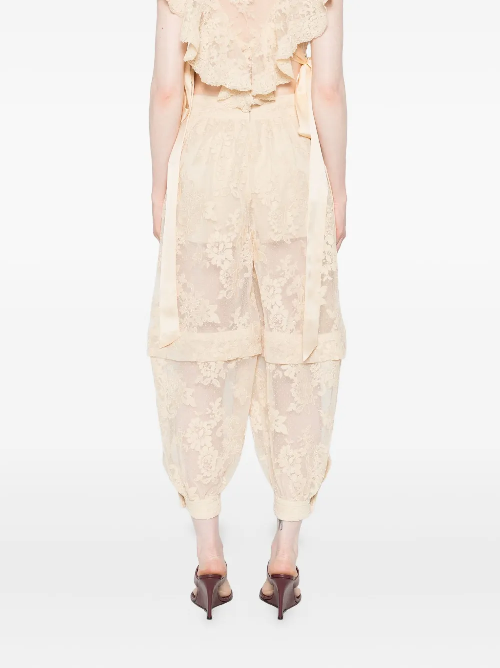 Zimmermann Hypnotic Lace Floral Trousers In Pink