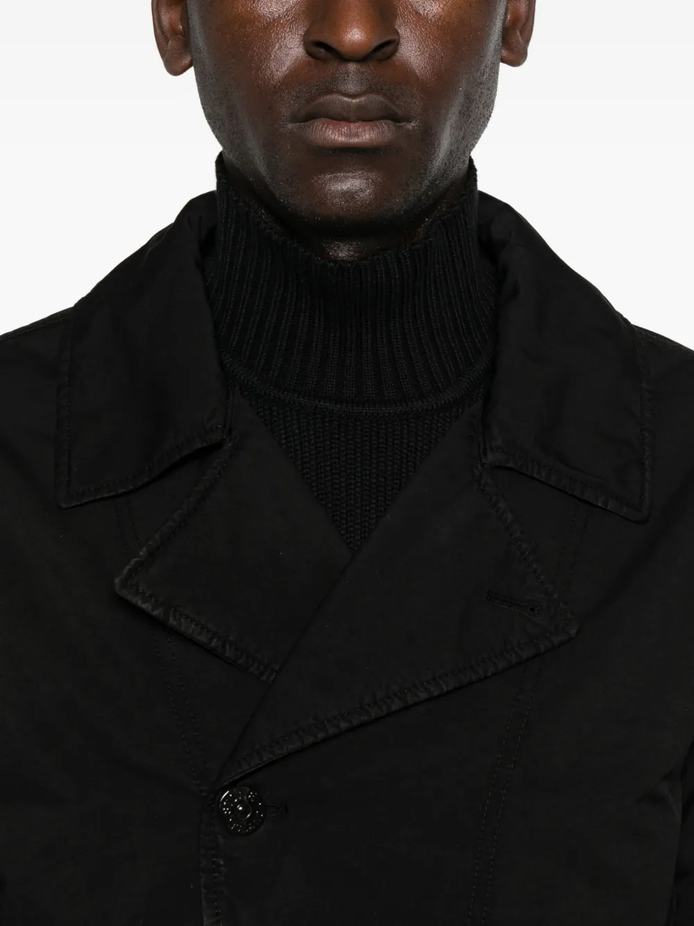 Stone Island Jack met opgestikte zak en knoopsluiting Zwart