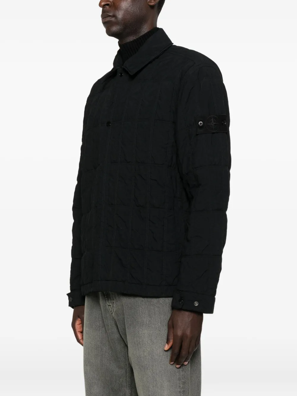 Stone Island Jack met vlakken Zwart