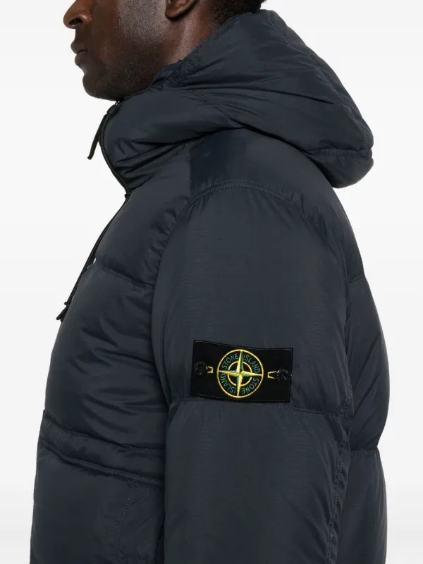 Stone Island フーデッド キルティングジャケット | ブルー | FARFETCH JP
