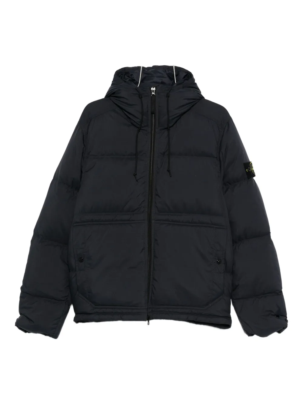 Stone Island hooded quilted jacket - Nero