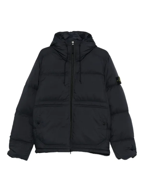 Stone Island フーデッド キルティングジャケット | ブルー | FARFETCH JP