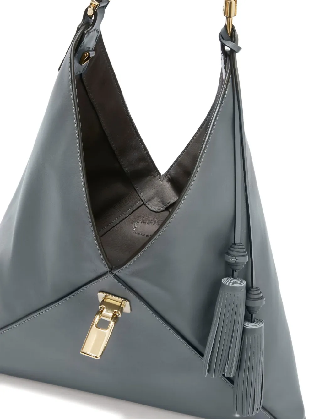 Ermanno Scervino Dudu Leather Shoulder Bag In Gray