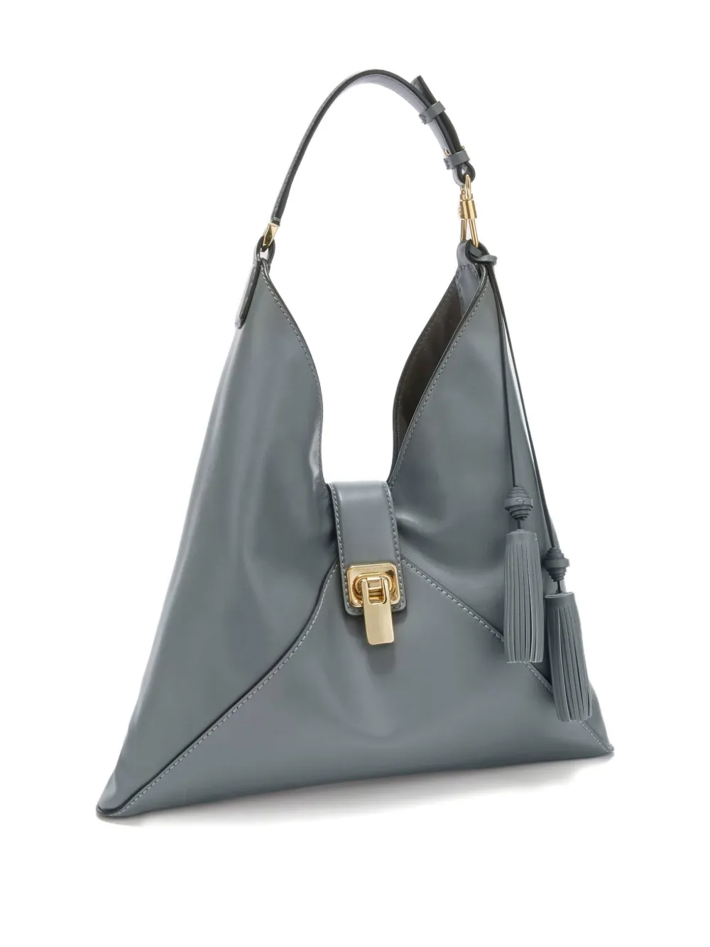 Ermanno Scervino Dudu Leather Shoulder Bag In Gray