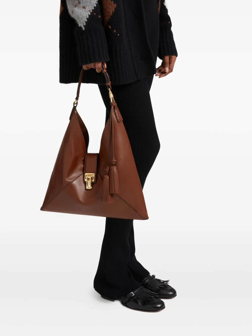 Ermanno Scervino Dudu Tassel-embellishment Shoulder Bag In Brown
