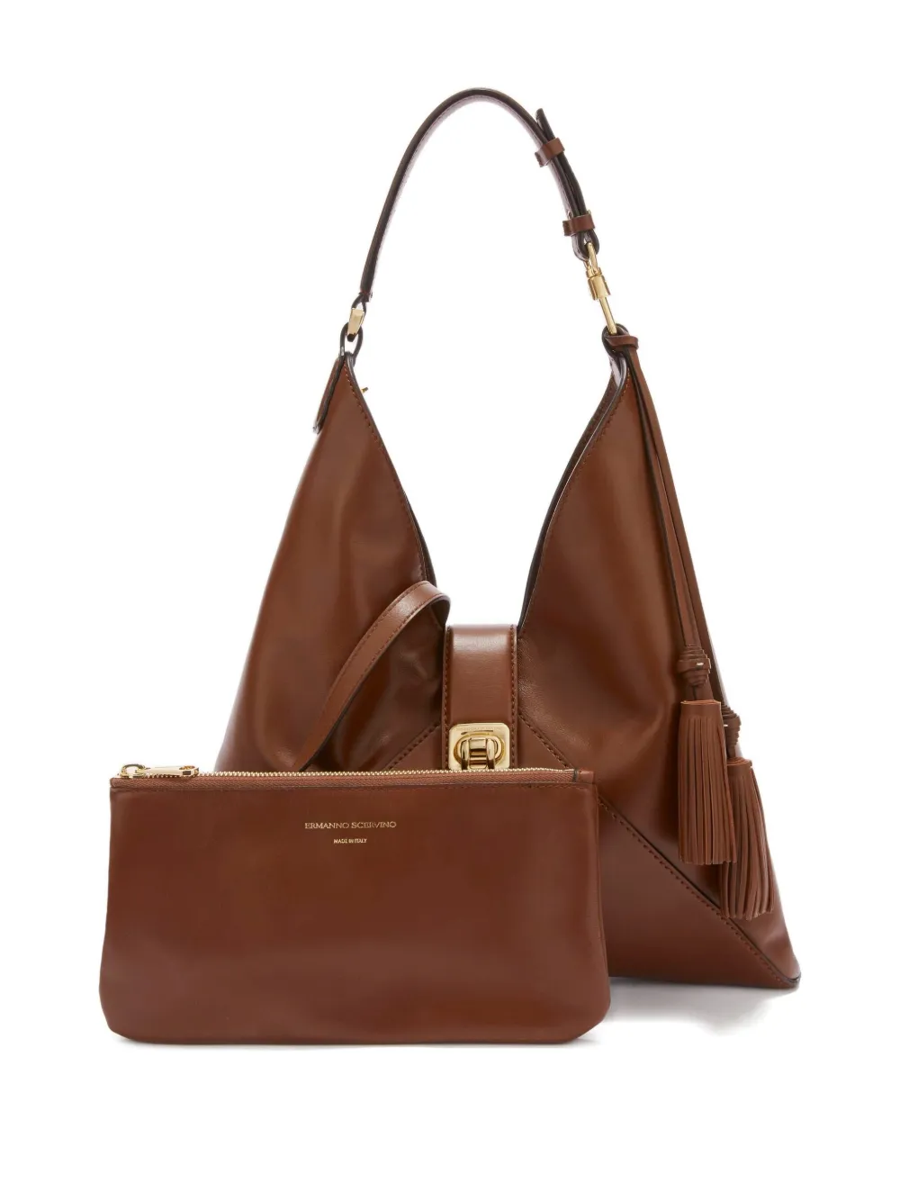 Ermanno Scervino Dudu Tassel-embellishment Shoulder Bag In Brown
