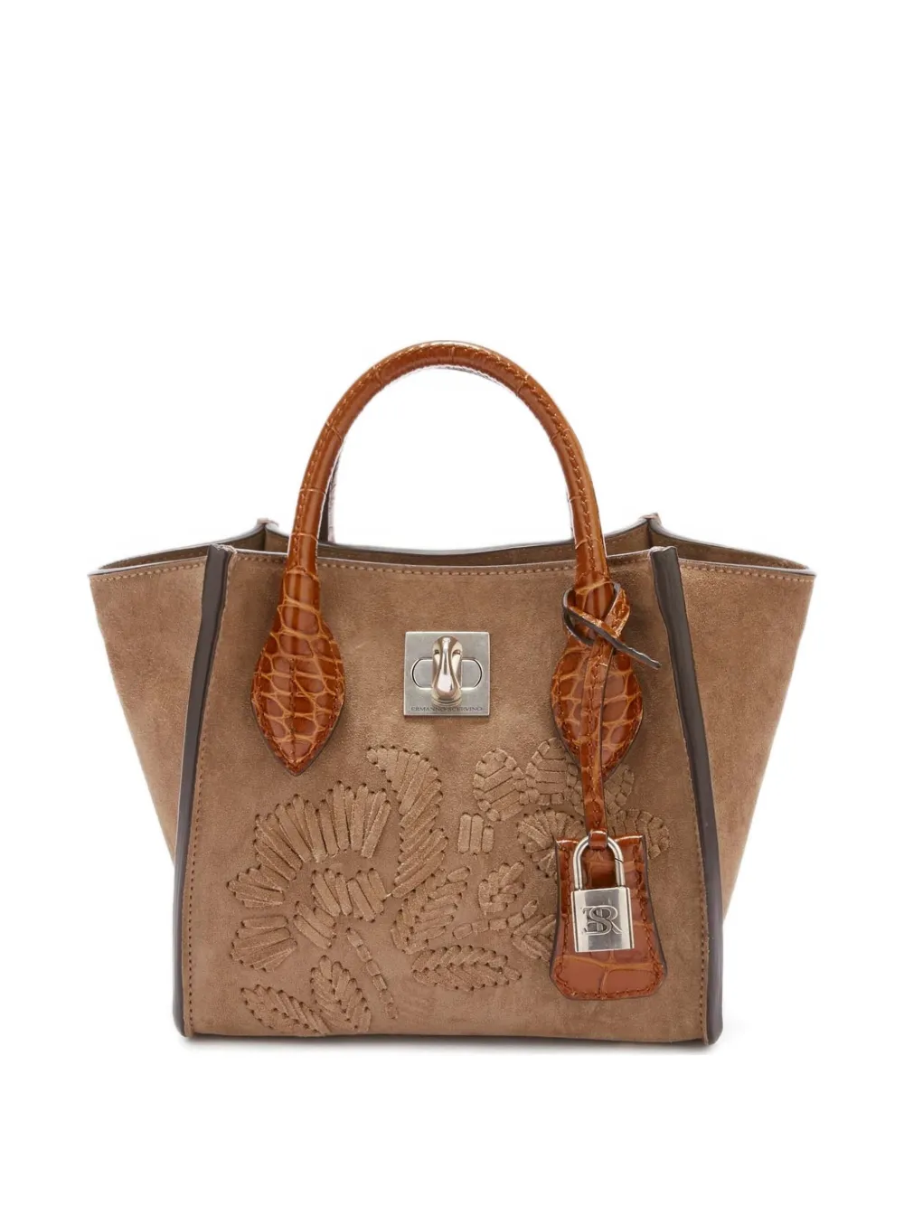 Ermanno Scervino mini Maggie embroidered tote bag - ブラウン Ermanno Scervino mini Maggie embroidered tote bag - ブラウン