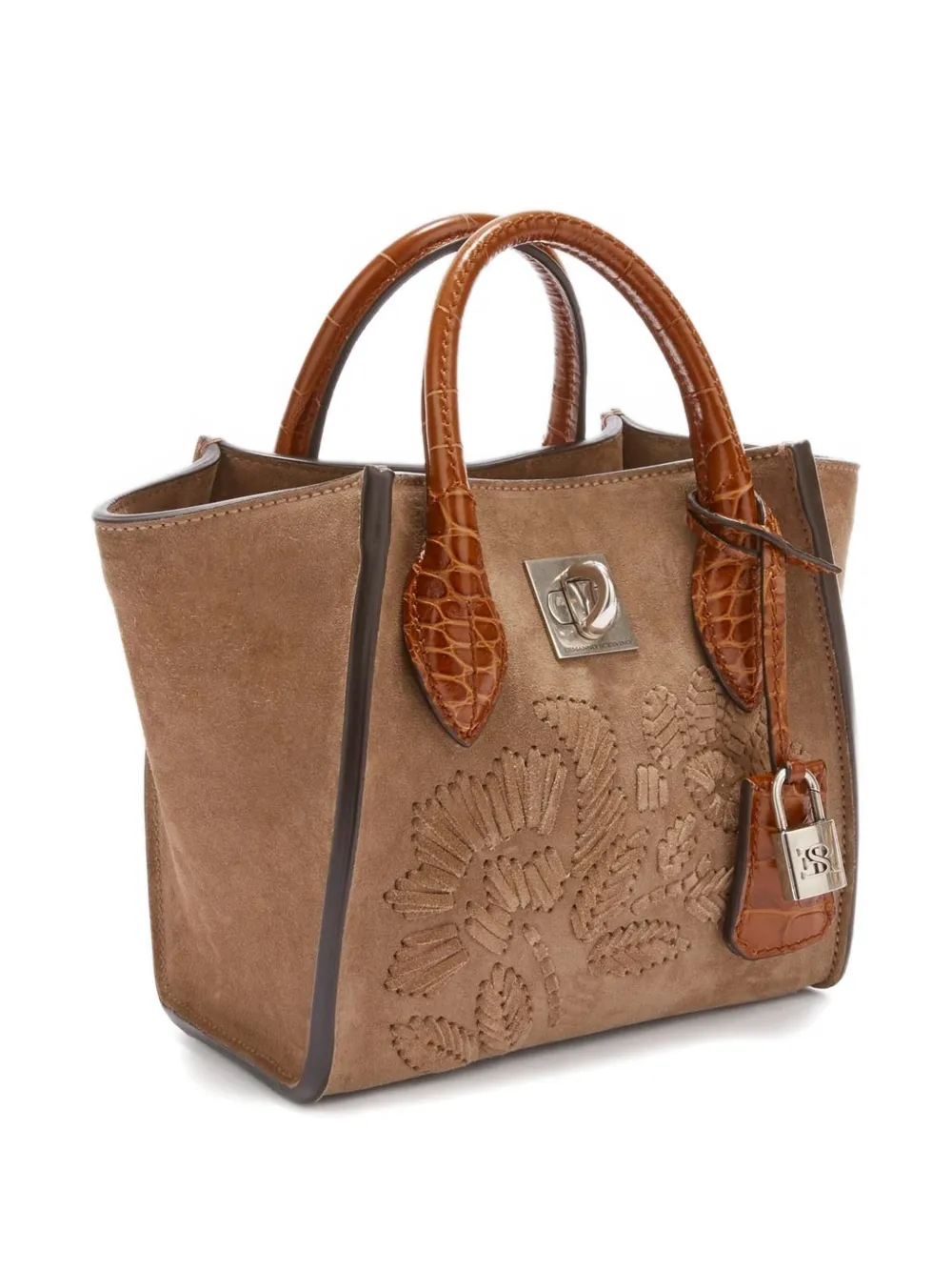 Ermanno Scervino Mini Maggie Embroidered Tote Bag In Brown