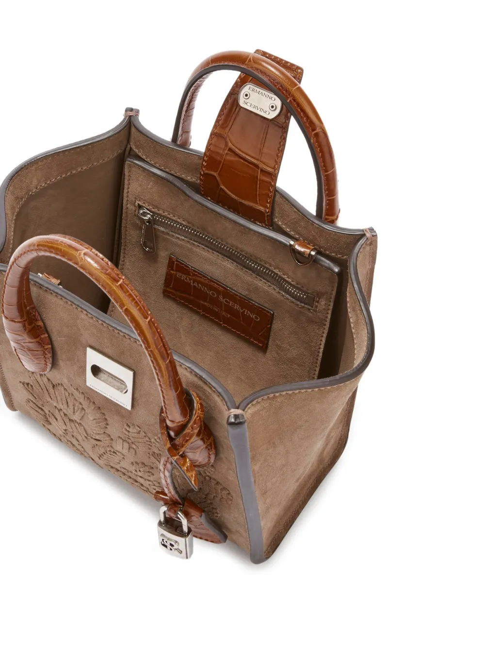 Ermanno Scervino Maggie mini-shopper met borduurwerk Bruin