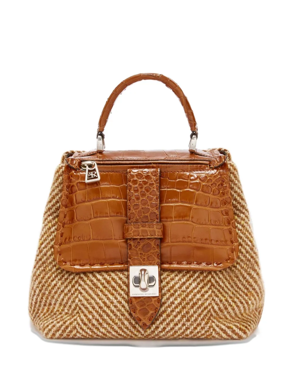 Ermanno Scervino Liza herringbone tote bag - ブラウン Ermanno Scervino Liza herringbone tote bag - ブラウン