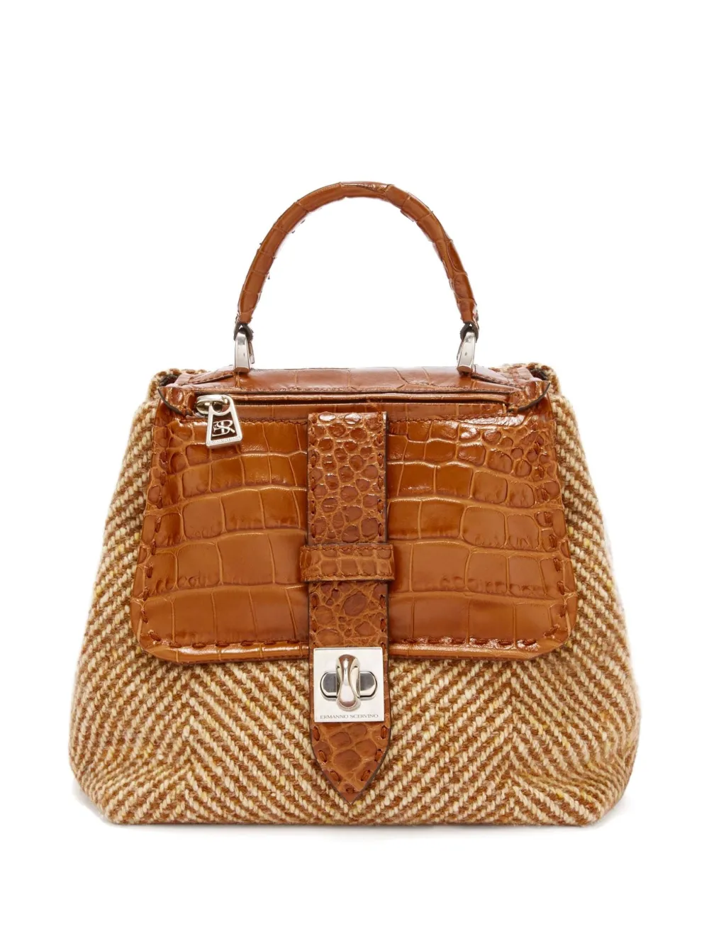 Ermanno Scervino Liza herringbone tote bag | Brown | Image 1