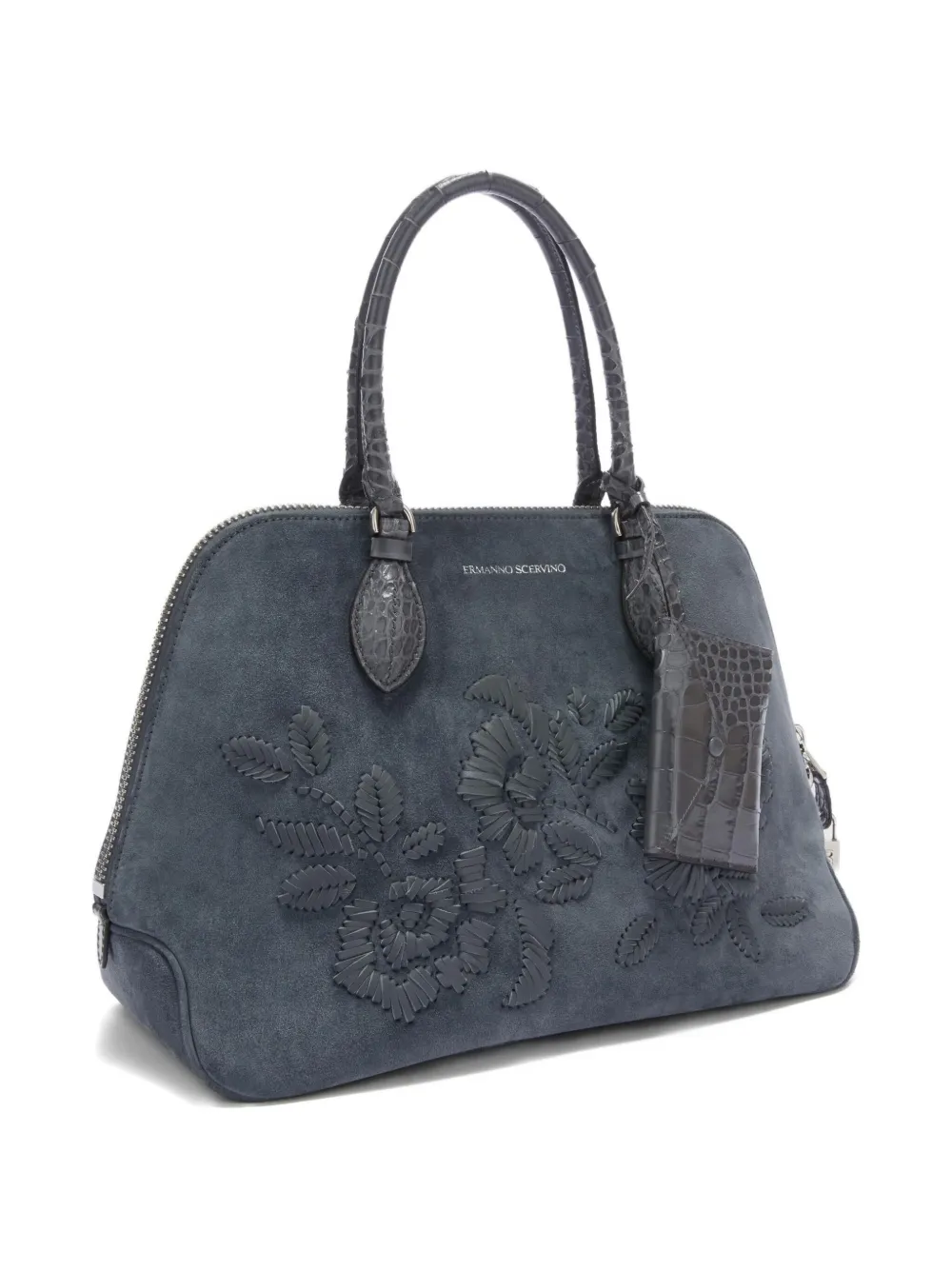 Ermanno Scervino Orsetta suède shopper met borduurwerk Grijs