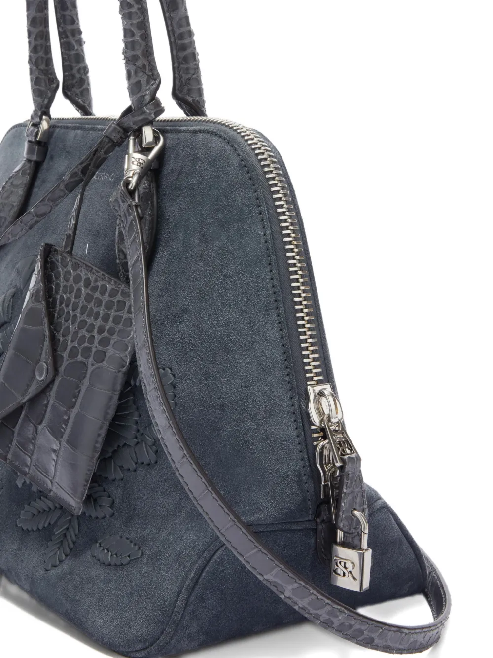 Ermanno Scervino Orsetta suède shopper met borduurwerk Grijs