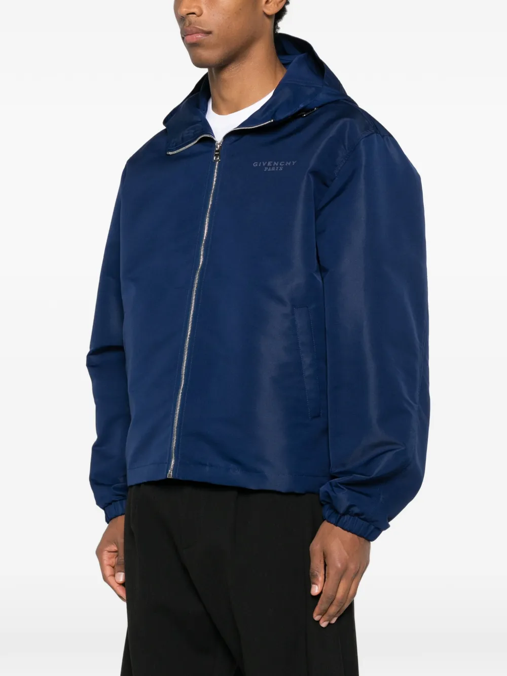 Givenchy Hooded Windbreaker In Blue
