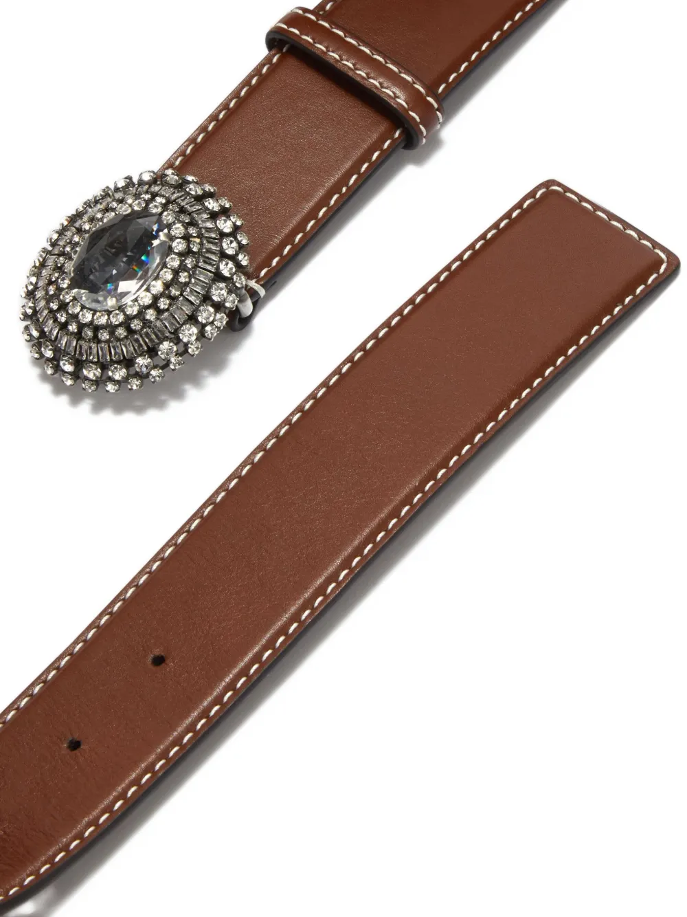 Ermanno Scervino crystal-embellished buckle belt - Bruin