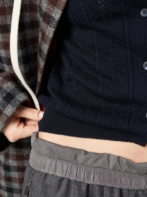 Miu Miu Buttoned Cashmere Cardigan | Blue | FARFETCH PL