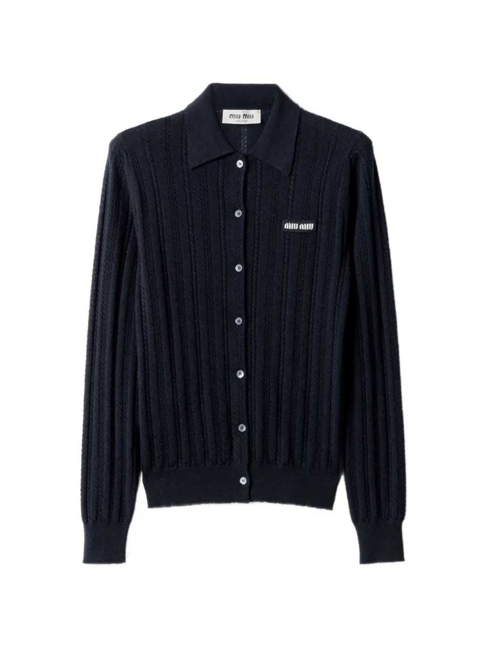 Miu Miu openwork-knit cardigan - Blue