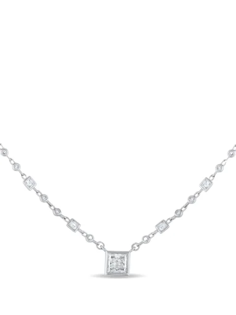 LB Exclusive 18K White Gold Princess Diamond necklace