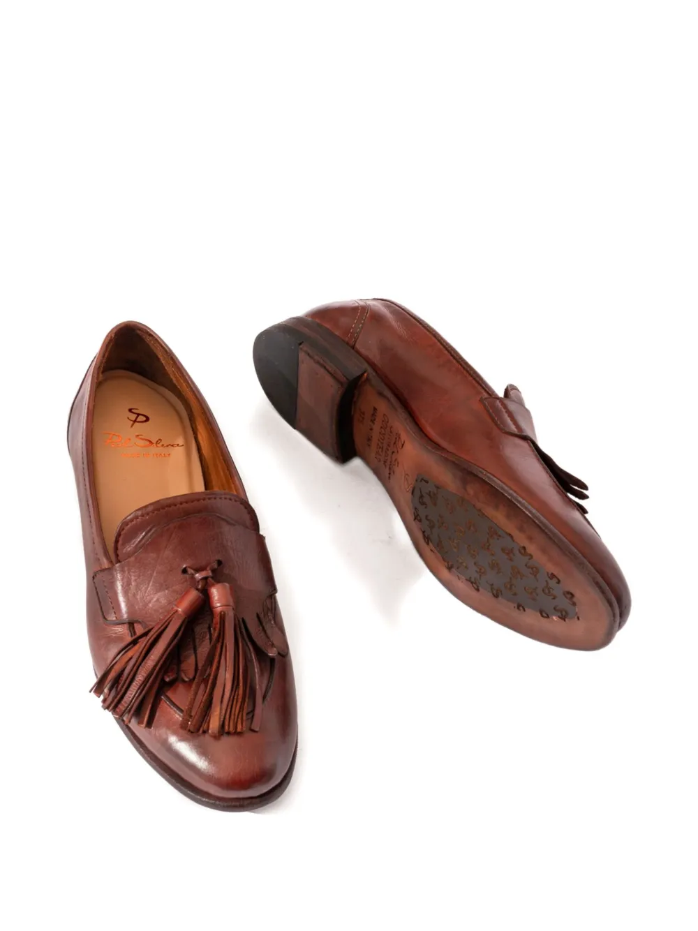 Paul Silence Tassel Leather Loafers In Brown