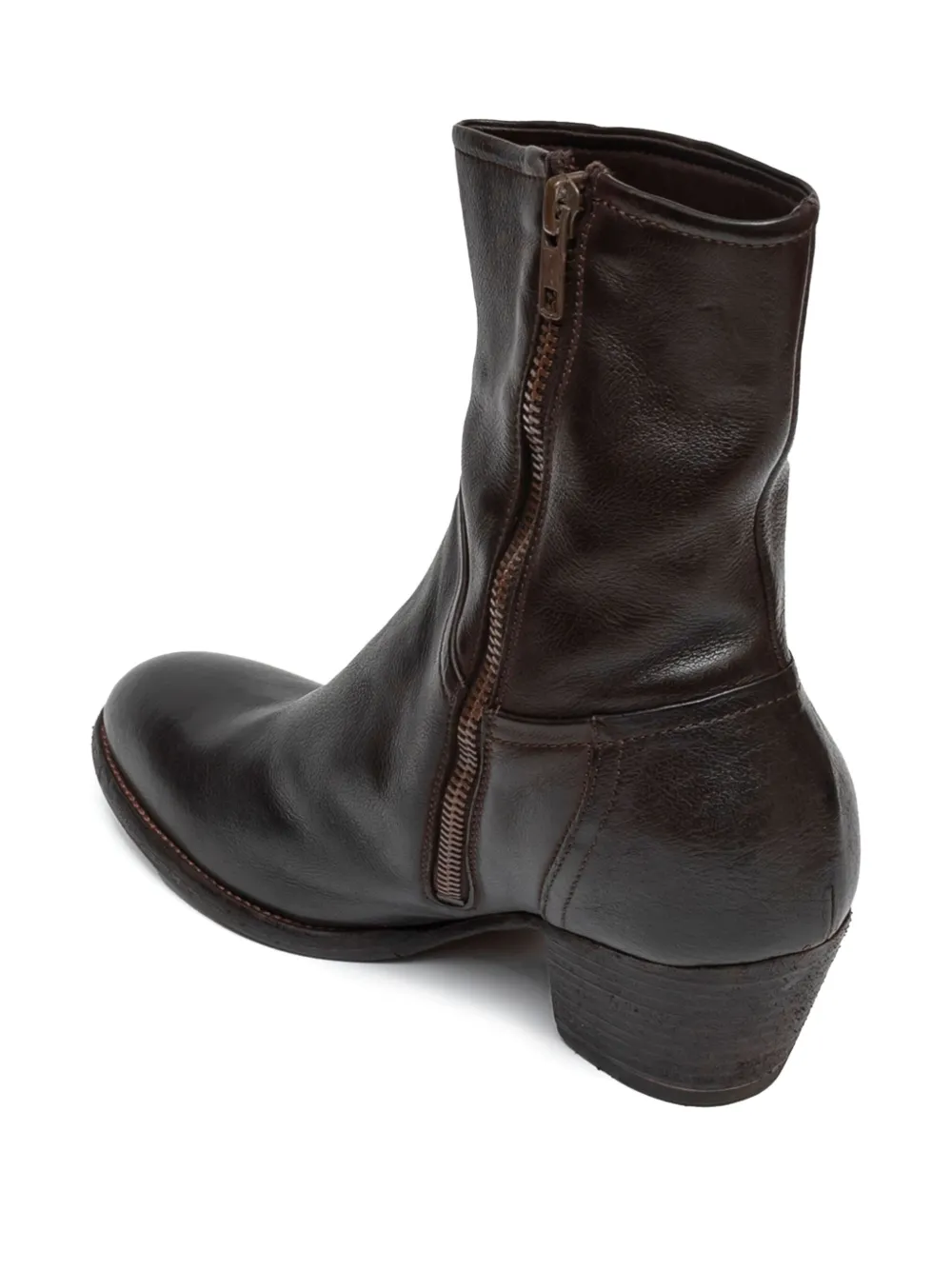 PAUL SILENCE 55mm zip-detail leather boots Brown