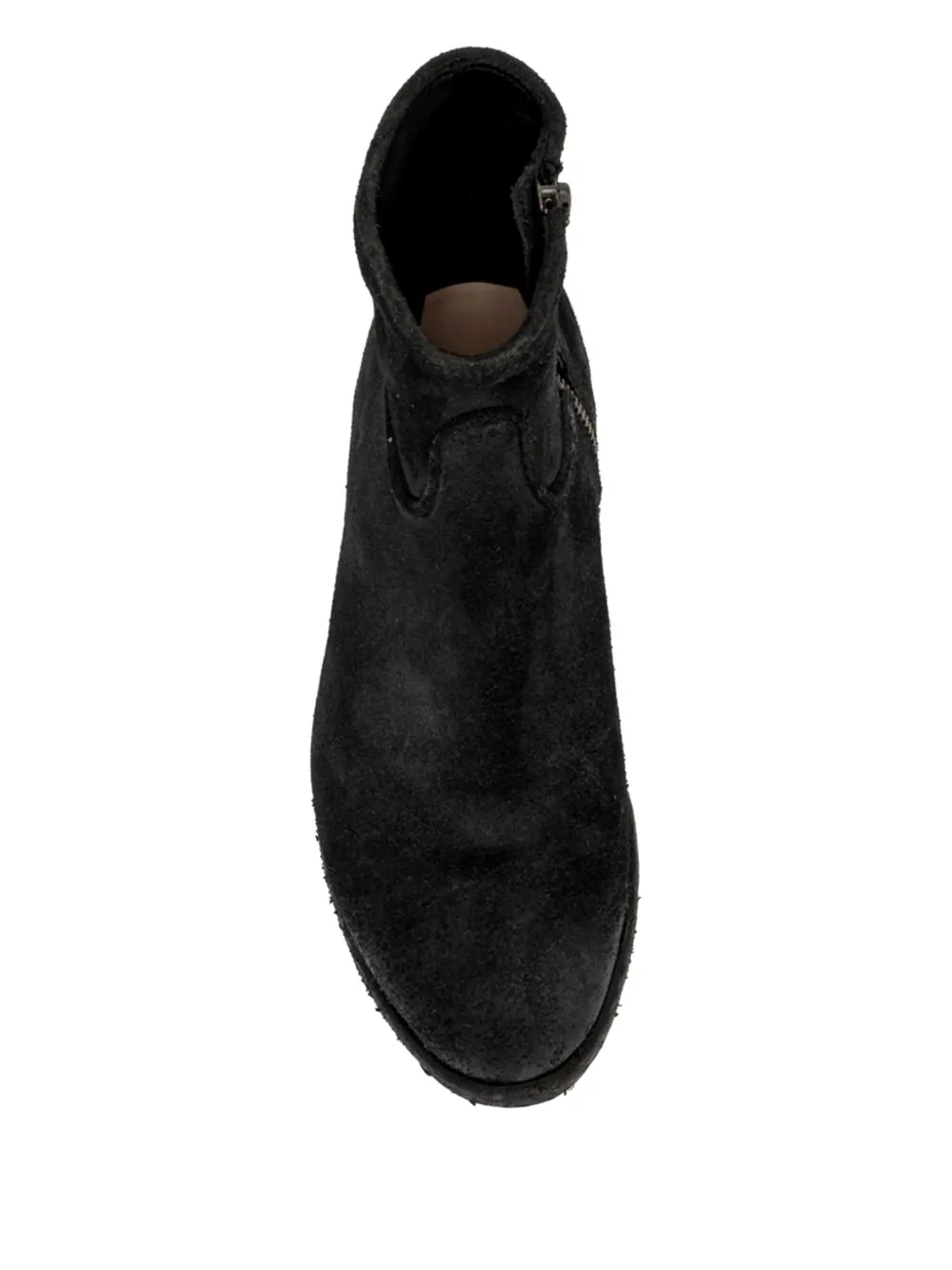 PAUL SILENCE zip-detail suede ankle boots Black