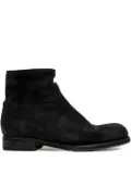 PAUL SILENCE zip-detail suede ankle boots - Black