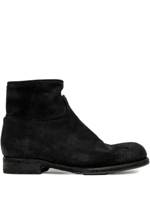 PAUL SILENCE zip-detail suede ankle boots