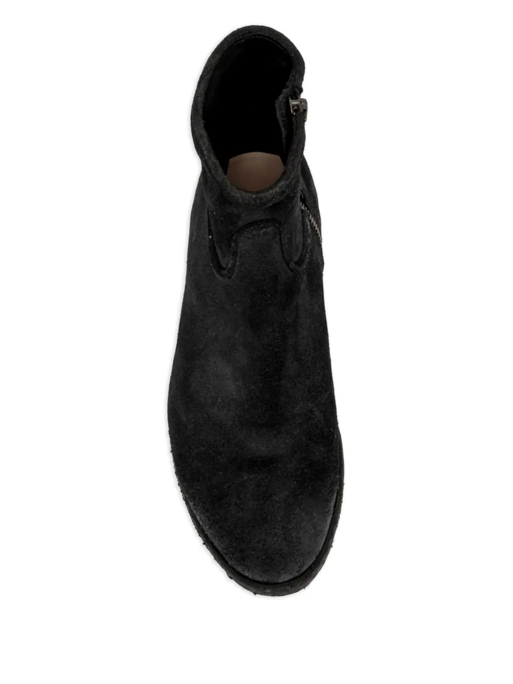 PAUL SILENCE zip-detail suede ankle boots Black