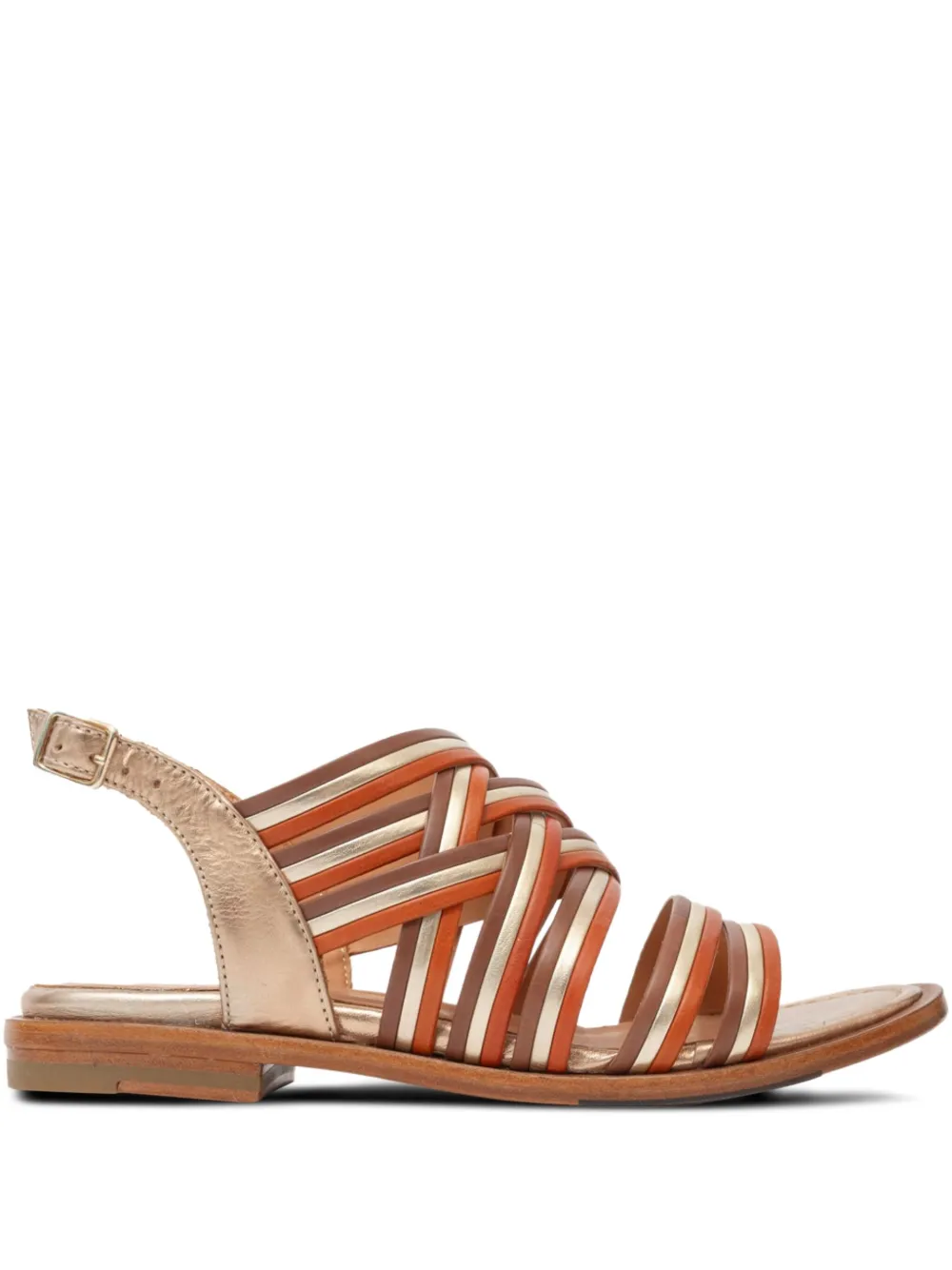 LA BOTTEGA DI LISA leather woven sandals - ブラウン LA BOTTEGA DI LISA leather woven sandals - ブラウン