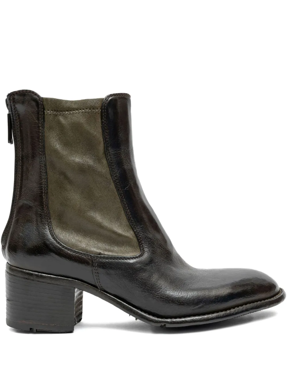 LEMARGO leather zip-detail block-heel boots Black