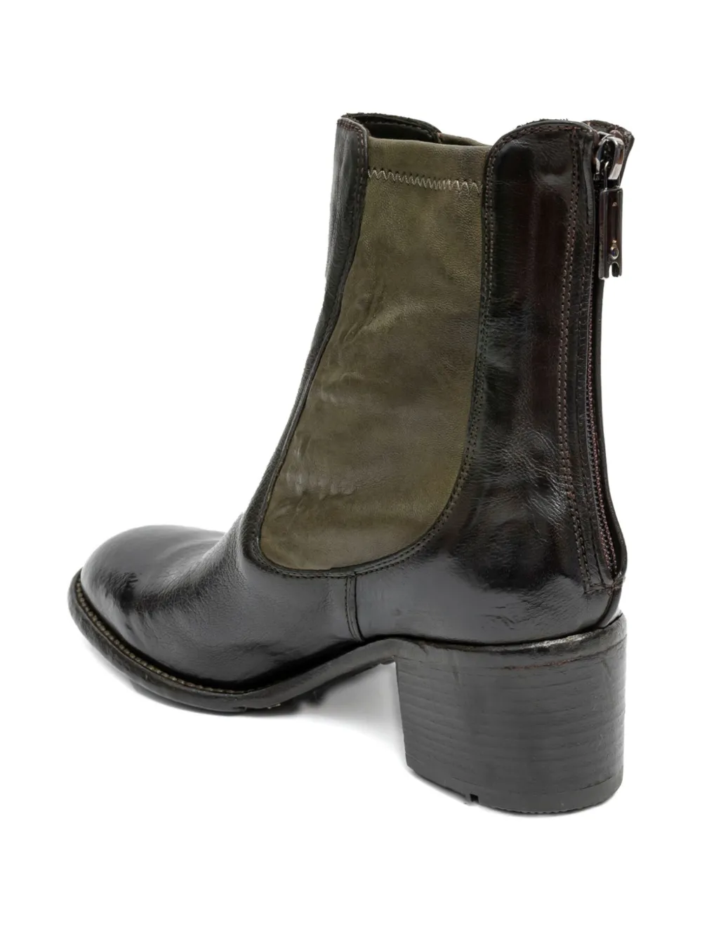 Lemargo Leather Zip-detail Block-heel Boots In Multi