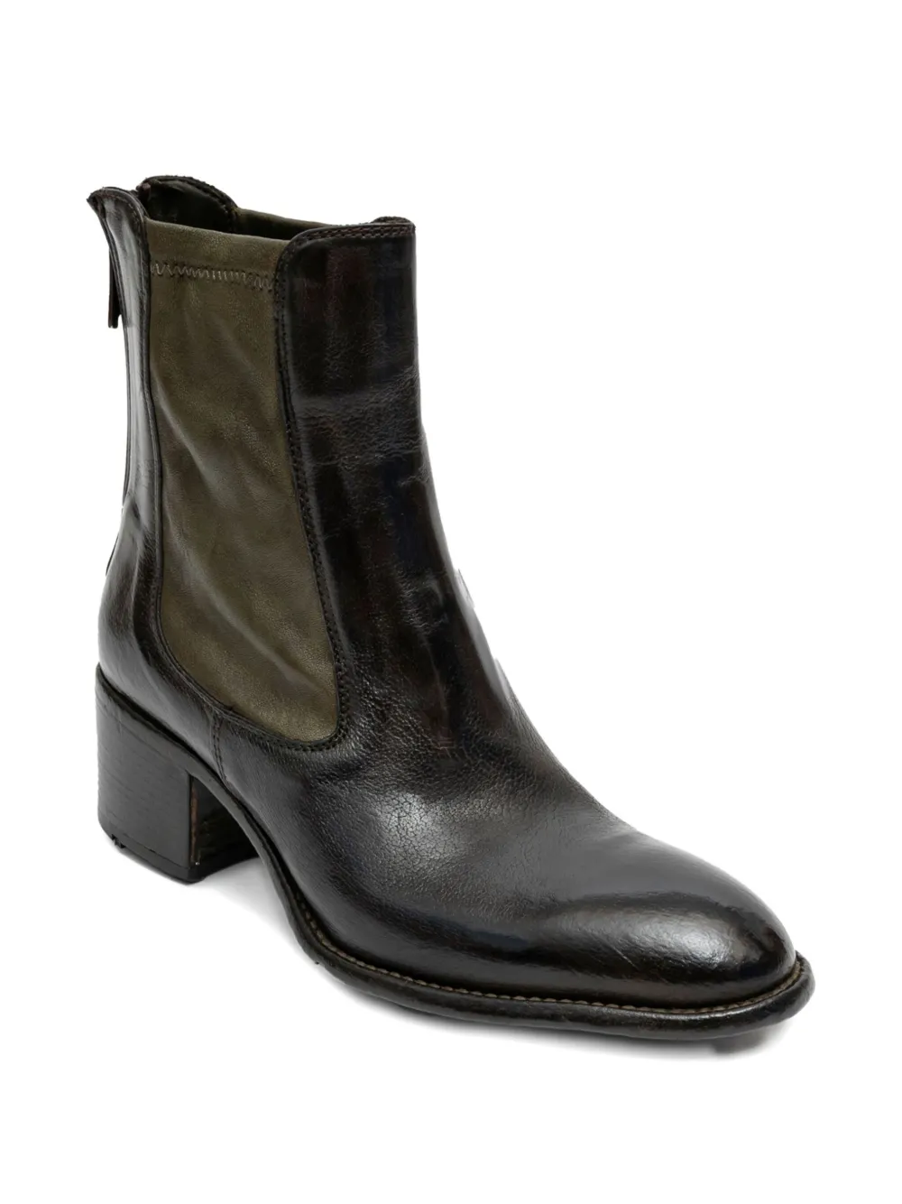 Lemargo Leather Zip-detail Block-heel Boots In Multi