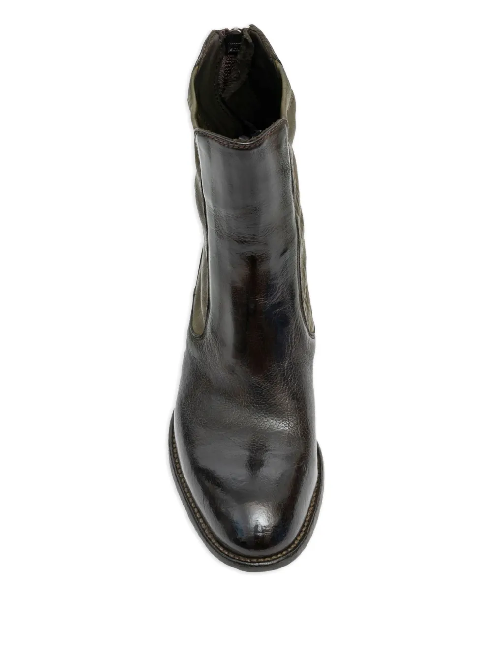 LEMARGO leather zip-detail block-heel boots Black