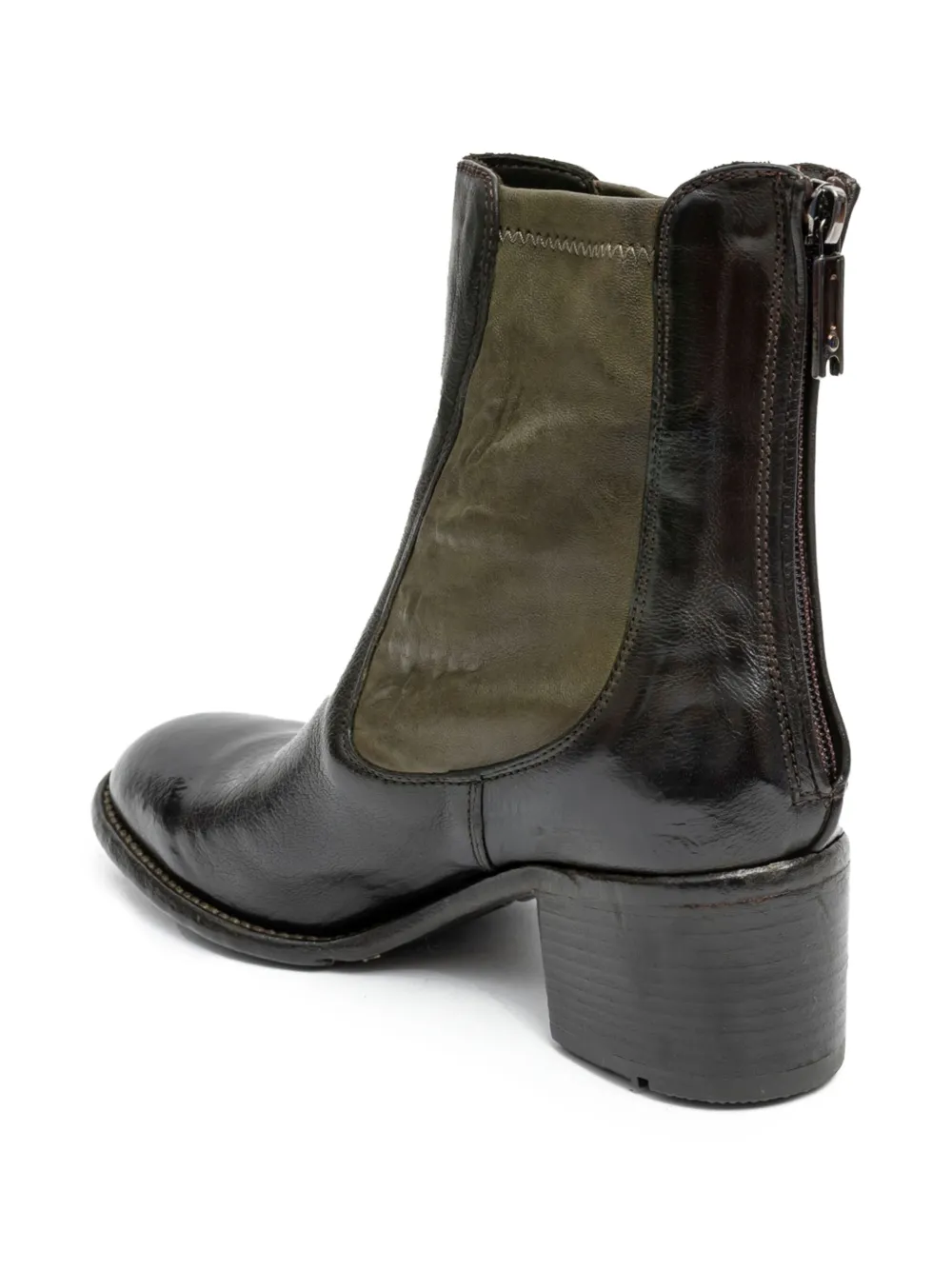 LEMARGO leather zip-detail block-heel boots Black