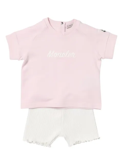 Moncler Enfant set de shorts con logo bordado
