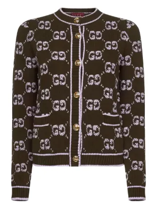 GUCCIカーディガン Gucci Cardigan De Jacquard Com Bolso | Verde | FARFETCH BR